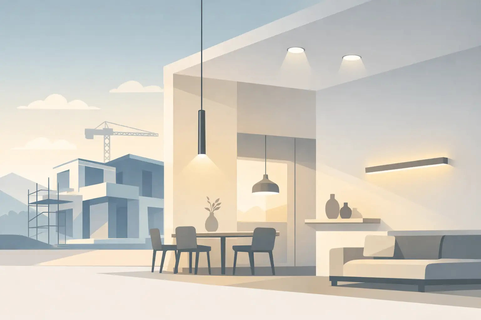 Minimalist Lighting for New Construction