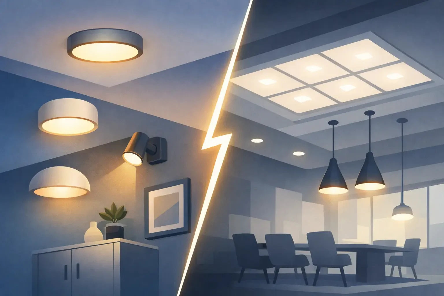 Surface Fixtures vs Architectural Ceiling Lighting
